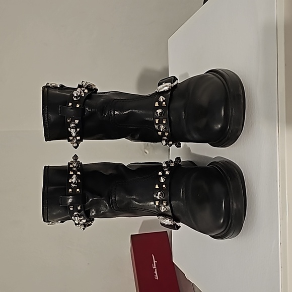 Gucci Bonneville Black Leather Biker Boots Limited Edition 38.5 - Picture 4 of 17